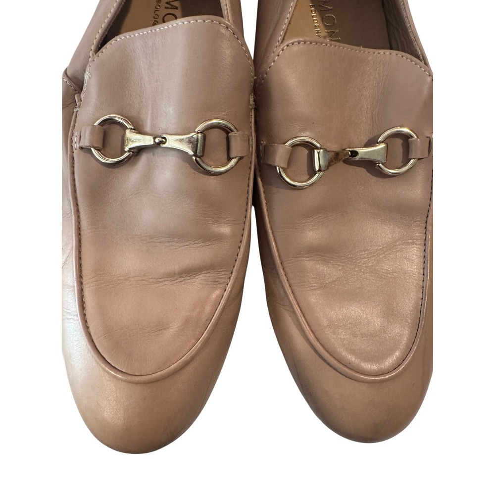 Rimondi Bologna Tan Leather Horsebit Loafers Made in Italy Size 38 Gold Hardware